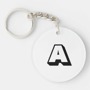 Customise, personalise alphabet initial monogram key ring