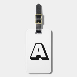Customise, personalise alphabet initial monogram luggage tag