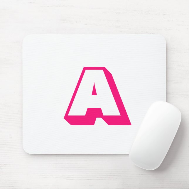 Customise, personalise alphabet initial monogram mouse pad (With Mouse)