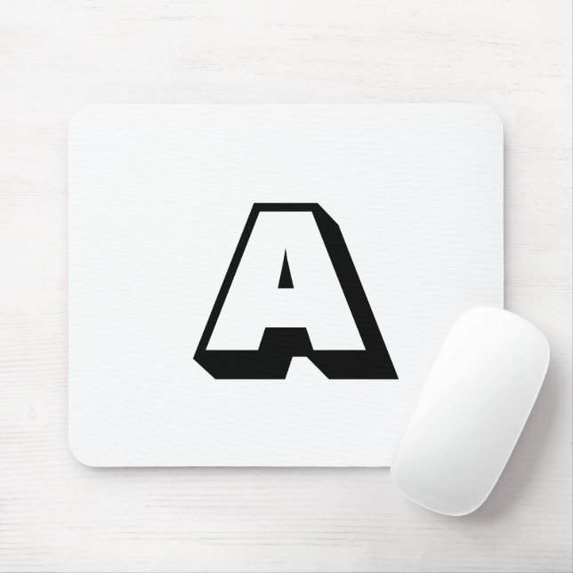 Customise, personalise alphabet initial monogram mouse pad (With Mouse)