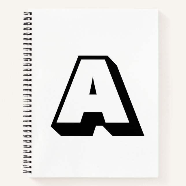Customise, personalise alphabet initial monogram notebook (Front)