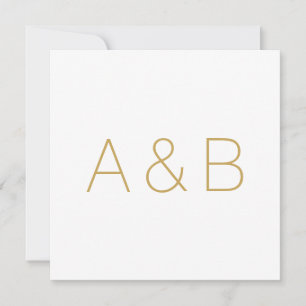 Customise, personalise alphabet initial monogram t thank you card