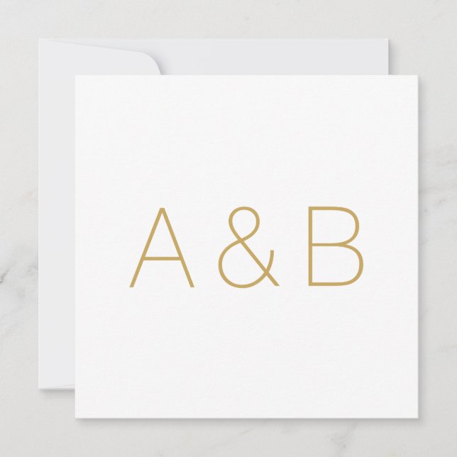 Customise, personalise alphabet initial monogram t thank you card (Front)