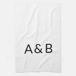 Customise, personalise alphabet initial monogram tea towel