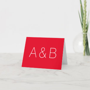 Customise, personalise alphabet initial monogram thank you card