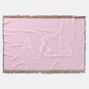 Customise, personalise alphabet initial monogram throw blanket