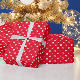 Customise, personalise alphabet initial monogram wrapping paper