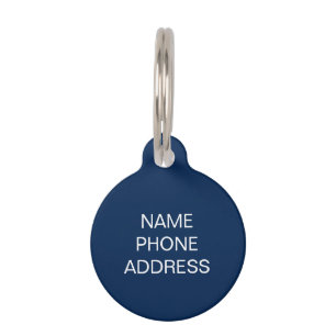 Customise, personalise Blue white dog pet Name ID Pet Tag