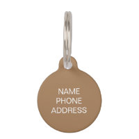 Customise personalise brown white dog pet Name ID