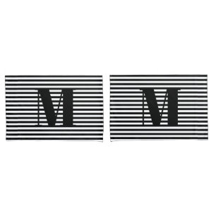 Customise, personalise initial monogram stripes pillowcase