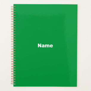 customise, personalise it with name, green white planner