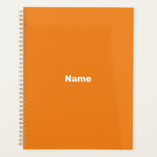 customise, personalise it with name, orange planner