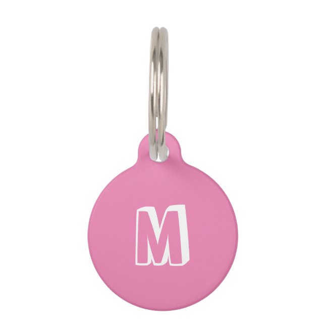 Customise, personalise light pink dog, pet Name Tag (Front)