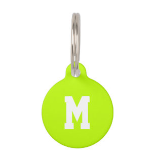Customise, personalise lime green dog, pet name tag