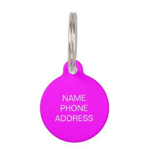 Customise personalise magenta dog pet Name ID Tag