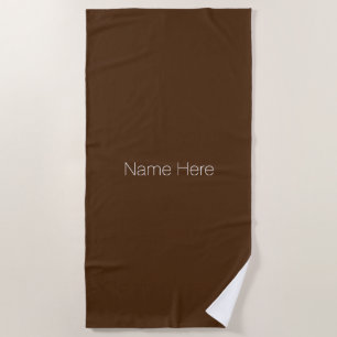 Customise personalise name monogram brown white beach towel