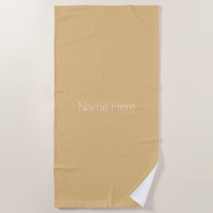 Customise personalise name monogram camel white beach towel