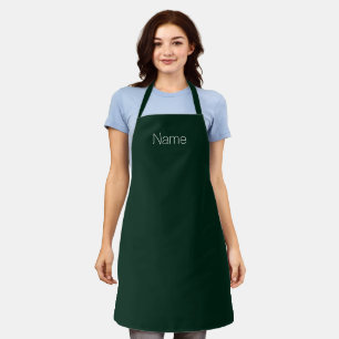 Customise personalise NAME monogram dark green Apron