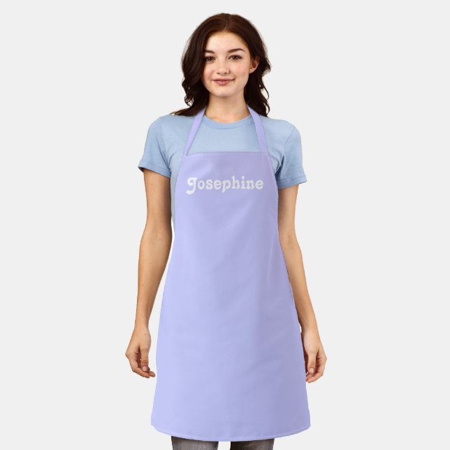 Customise personalise NAME monogram light lavender Apron (Worn)