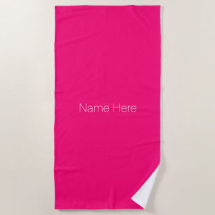 Customise personalise name monogram pink fuchsia beach towel