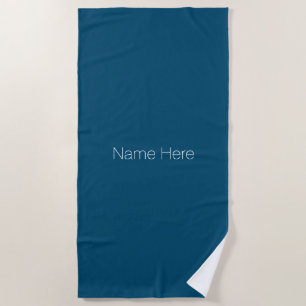 Customise personalise name monogram teal blue beach towel