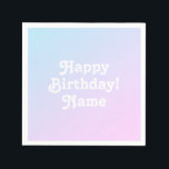 Customise personalise w/ Name and photo Birthday Napkin<br><div class="desc">Customise personalise w/ Name and photo Birthday Paper Napkins
Customise,  personalise it with your name and your photo,  or any colour background you want
you can also keep the existing light blue background colour,  you choose!
Check the rest of the collection for matching coordinating items.</div>