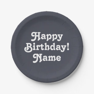 Customise personalise w/ Name and photo Birthday Paper Plate