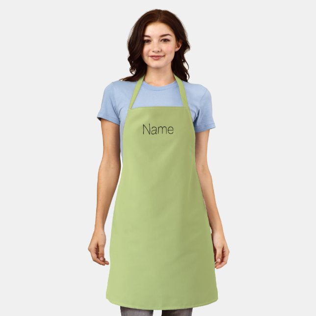 Customise personalise w/ NAME monogram avocado Apron (Worn)