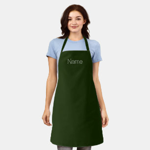 Customise personalise w/ NAME monogram dark green Apron