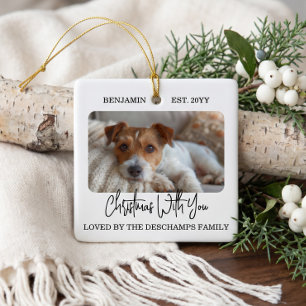 Customise Personalised Pet Photo Minimal Keepsake Ceramic Ornament
