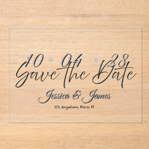 Customise  Personalised Save the Date Acrylic Invitations