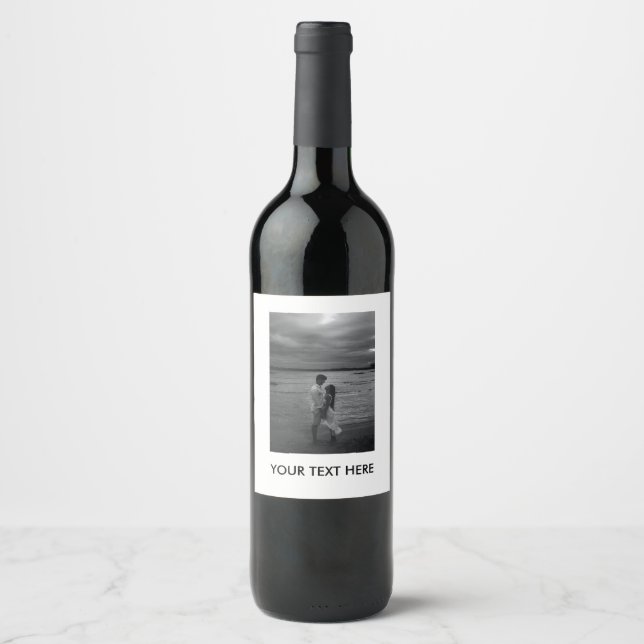 Customise Photo and Text  Wine Label (Front)