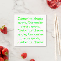 Customise phrase quote neon green letters paper