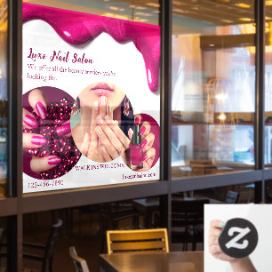 Customise Pink Elegant Nail Art Salon Shop 