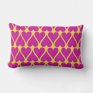 Customise Pink Hearts Lumbar Cushion