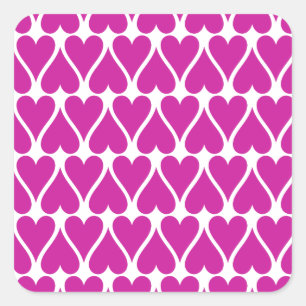 Customise Pink Hearts Square Sticker
