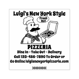 Customise Pizza Restaurant Detailed Rubber Stamp