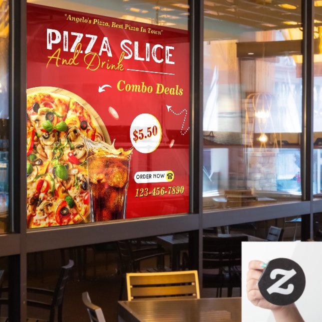 Customise Pizza Slice And A Drink Promo  (Restaurant Window)