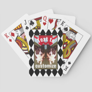 Customise Playing Cards Black and White Argyle