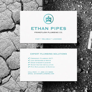 Customise Plumbing Water Pipe Repair Services Business Card