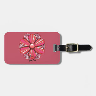 Customise Pretty Flower Design Luggage Tag