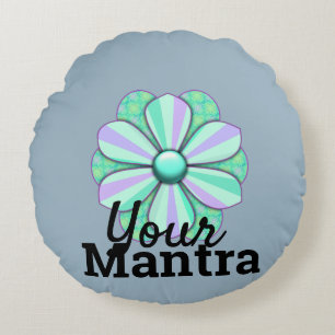 Customise Pretty Flower Design Round Cushion