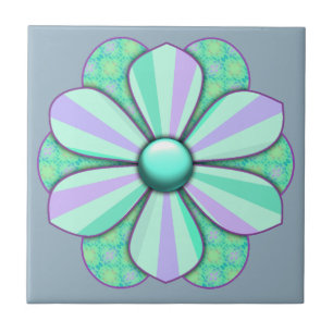 Customise Pretty Flower Design Tile