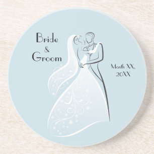 Customise Product Blue Retro Wedding Dancers Coord Coaster