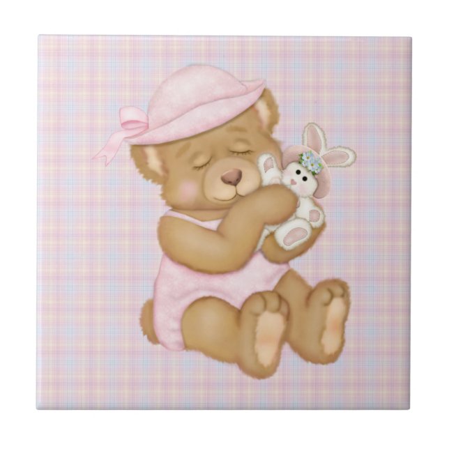 Customise ProductTeddy Girl Easter Tile (Front)