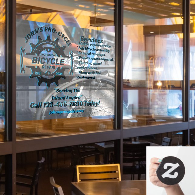 Customise Professional Bicycle Repair Business  (Restaurant Window)
