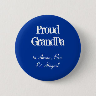 Customise! Proud Grandpa 6 Cm Round Badge