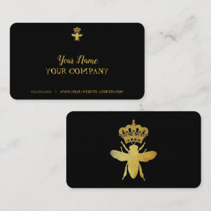 Customise QUEEN BEE Business Cards BLACK & GOLD