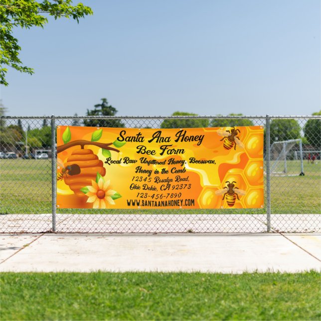 Customise Raw Honey For Sale Farm Business Banner (Insitu)