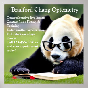 Customise Reading Panda Chinese Optometry Office  Poster